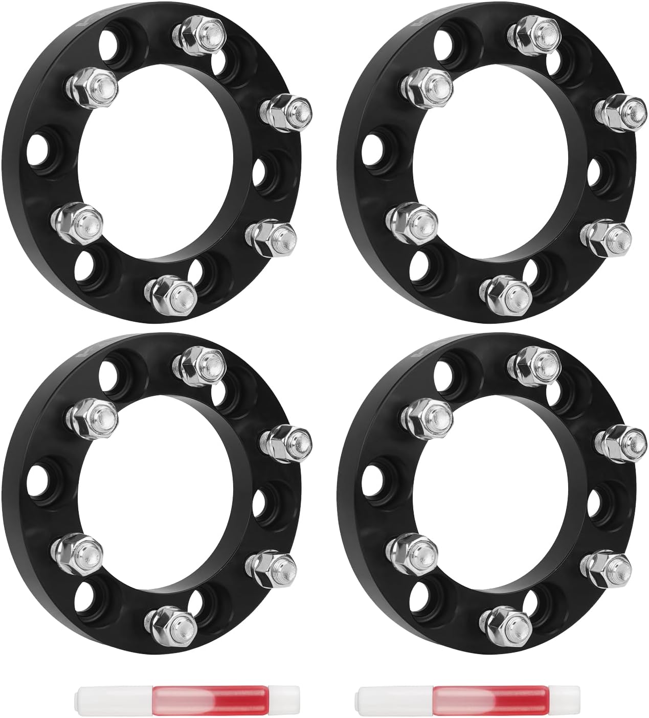 6x5.5 Wheel Spacers 1“ for Silverado 1500, 1500, Sierra 1500, Silverado 1500 LTD, Tahoe, K1500, Tundra, Yukon, 108mm Hub Bore & M14x1.5 Studs, 6 Lug Real Forged Spacers, 4pcs