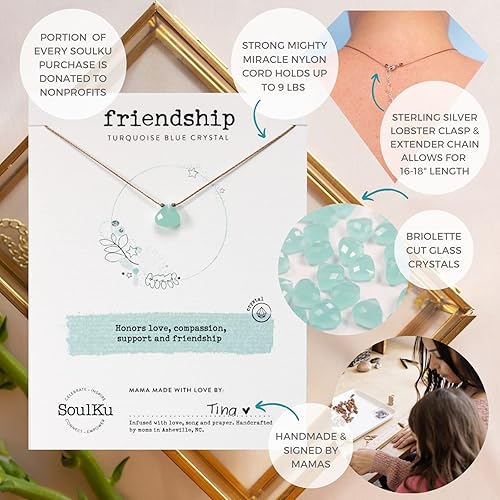Miniatura 3 de SoulKu Soul Shine Handmade Necklace, Empowering Jewelry With Healing Crystal, Inspirational Jewelry For Women, Mom & Sister, 2"" Extender With