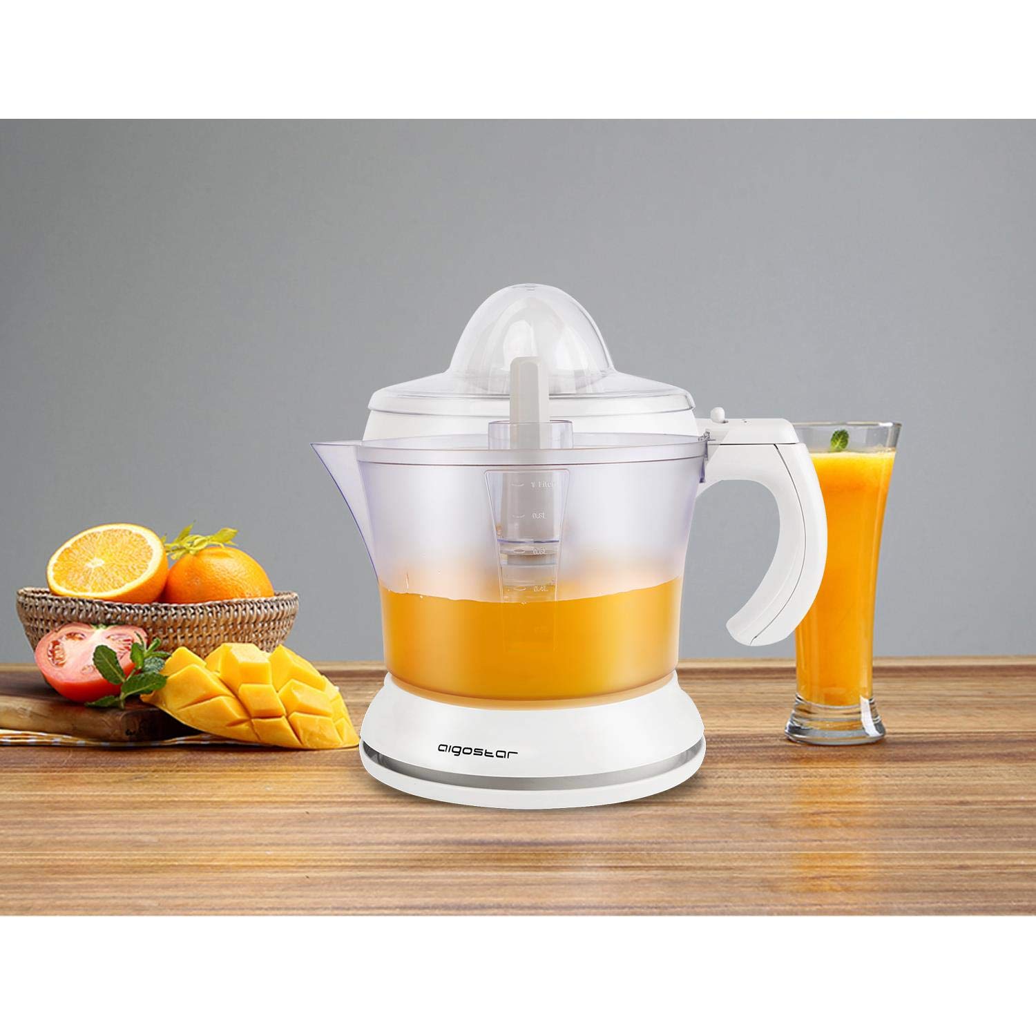 Aigostar Morgen 30HIM - Spremiagrumi. BPA Assente. Color Bianco. Potenza 30W. Capacità 1L. Design Esclusivo.
