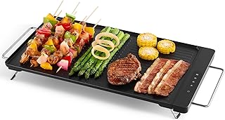 Electric Griddle with Removable Cooking Plate, Large Griddle Pan Electric with Nonstick Coating, Fast & Even Heating, Dishwasher Safe, Smokeless Grill for Bacon, Steak, Pancake, 19" x 11"