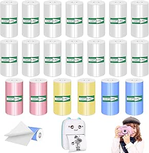 Thermopapier Für Kinderkamera 24 Rollen - Druckpapier 57x25mm - Weiß & Bunt