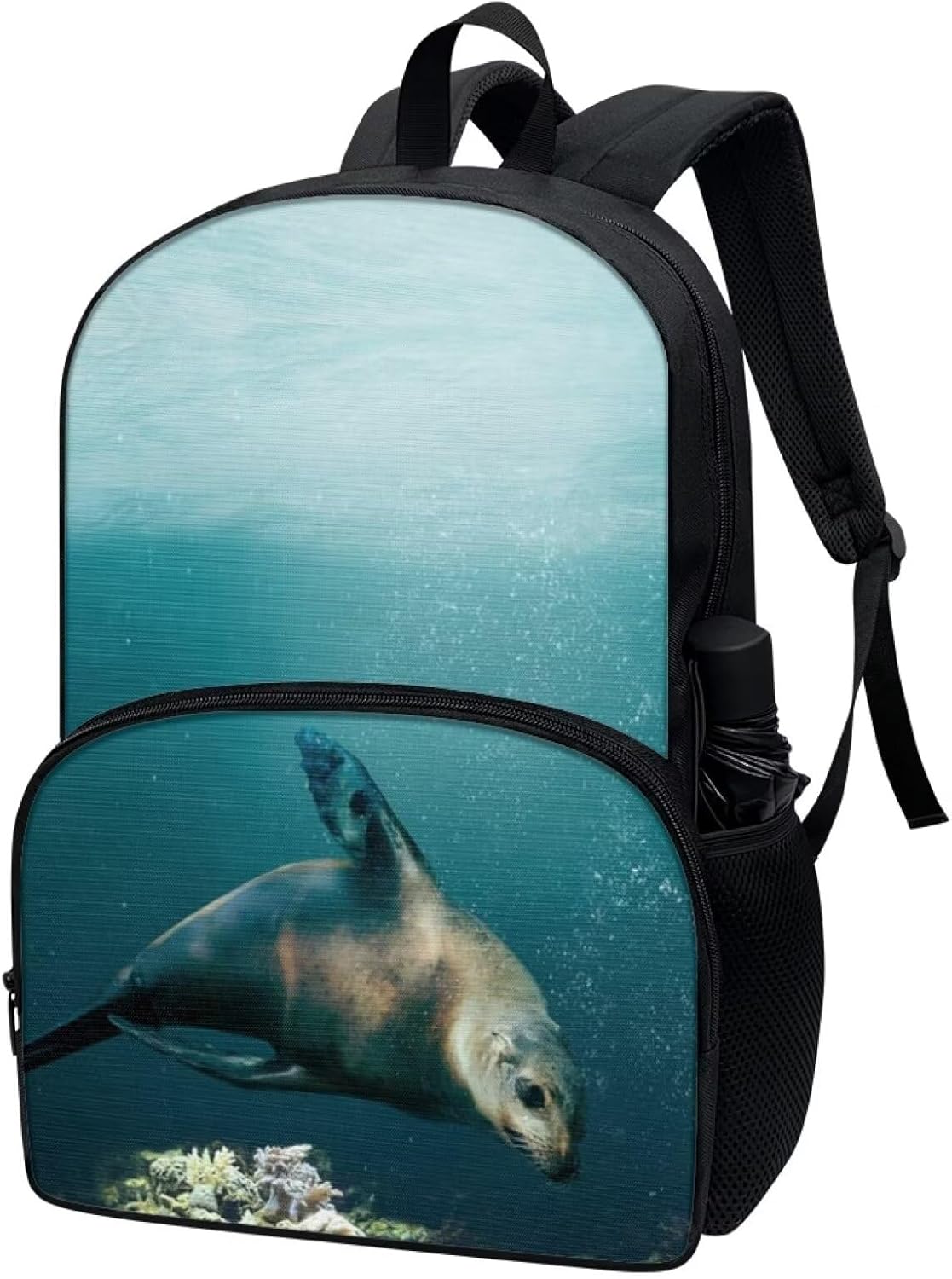 California Sea Lion Print Cute Toddler Preschool Backpack Animal School Book Bag for Girls, Boys Kids Kindergarten Nursery Travel Bag