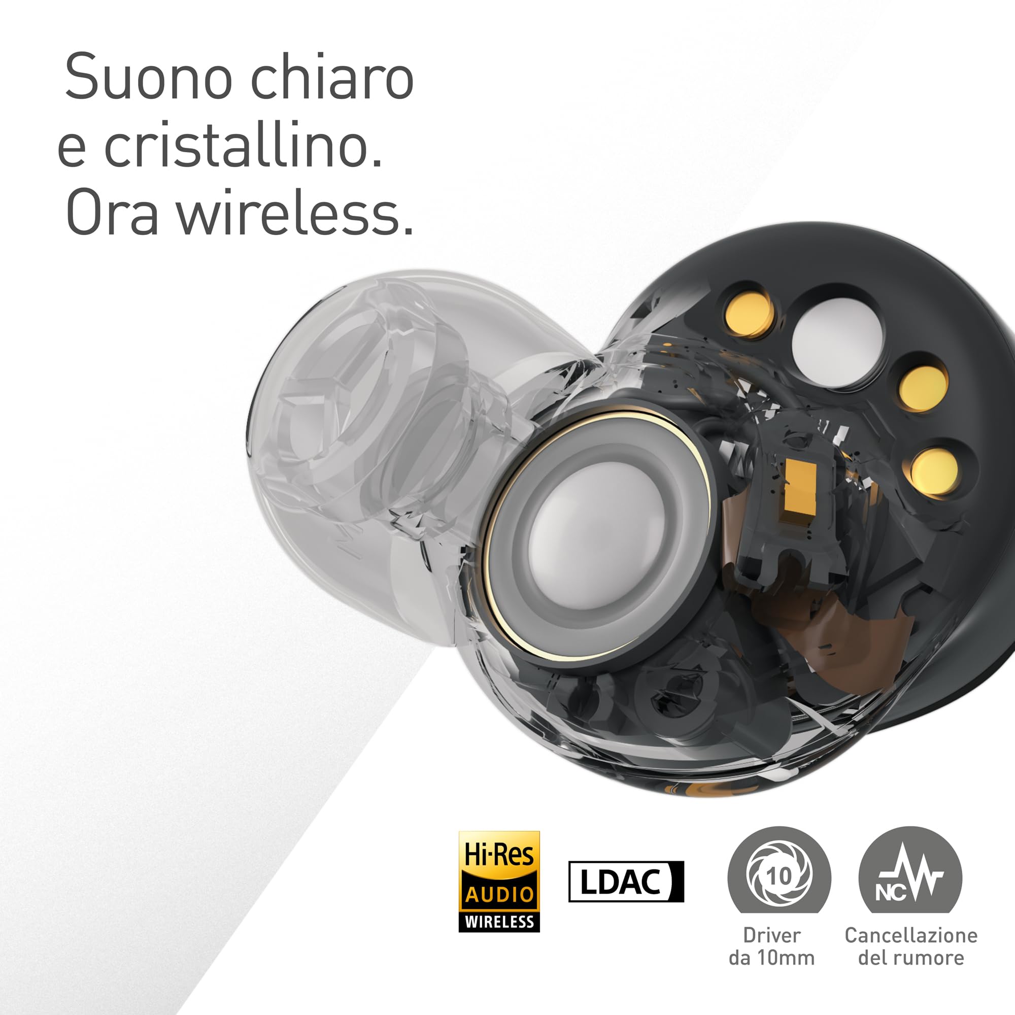 Technics EAH-AZ80E-A Auricolari Wireless con Cancellazione del Rumore, Bluetooth, Auricolari In-Ear con Microfono Incorporato, Vestibilità Personalizzabile, Fino a 7 Ore di Riproduzione, Blu Notte - Vista 5