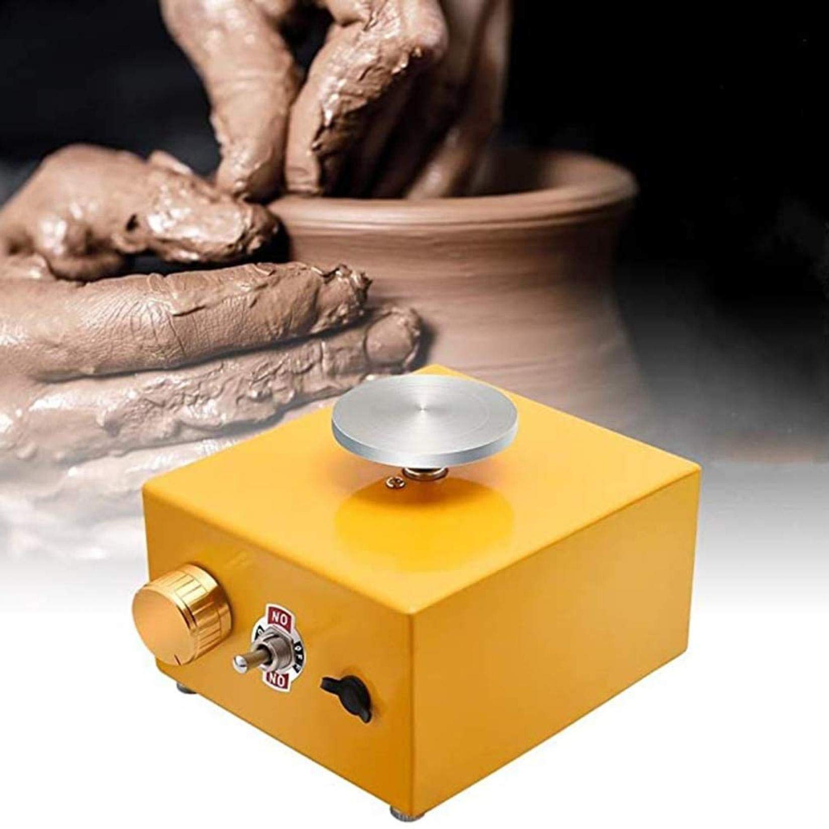 Mini Pottery Wheel Turntable Mini Electric Pottery Machine DIY Clay Tool with Tray 220V for Ceramic Work Ceramic Clay Art Craft Silent