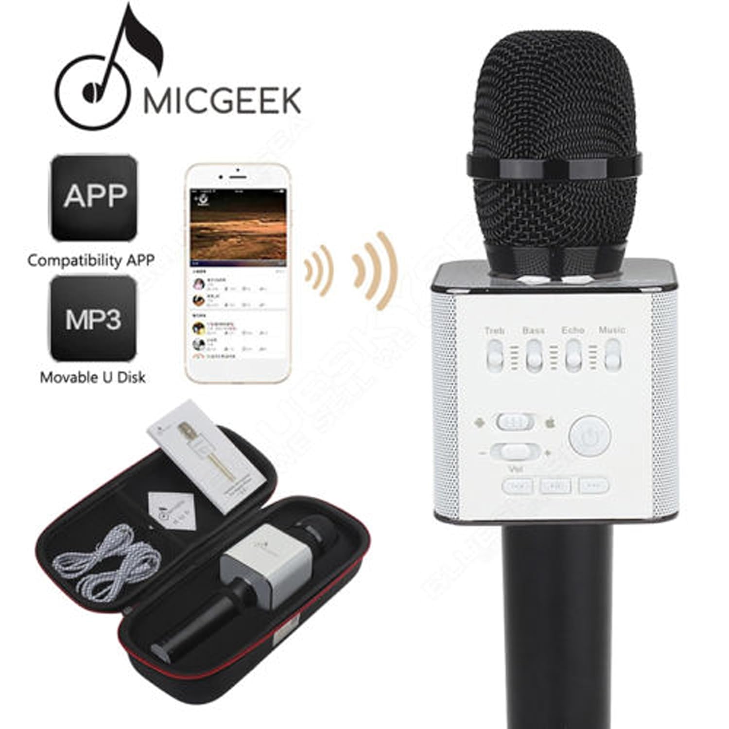 Widiq Q9 Karaoke Mic portable and wireless Bluetooth speaker