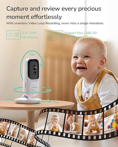 Miniatura 7 de Dr.Care NeoView Video Baby Monitor - Pantalla de 3.5 pulgadas, audio de 2 vías, grabación de bucle de video, visión nocturna, monitoreo en tiempo