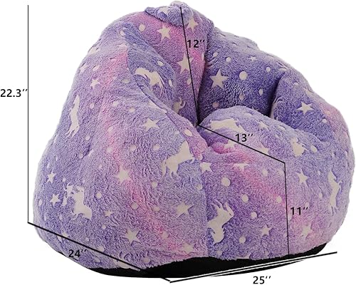 Miniatura 3 de Ulax furniture Sofá para niños, mini sofá, puf para niños, ideal para niños pequeños (unicornio arcoíris)