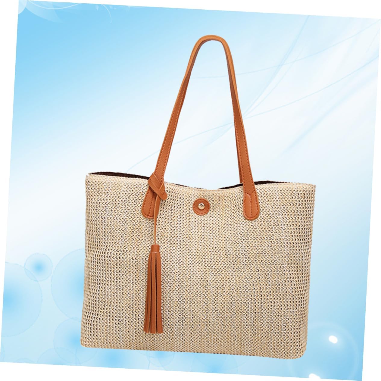 VALICLUD Summer Beach Handbag Creative Woven Bag for Girl Travel Woven Shoulder Bag Fashion Accessory