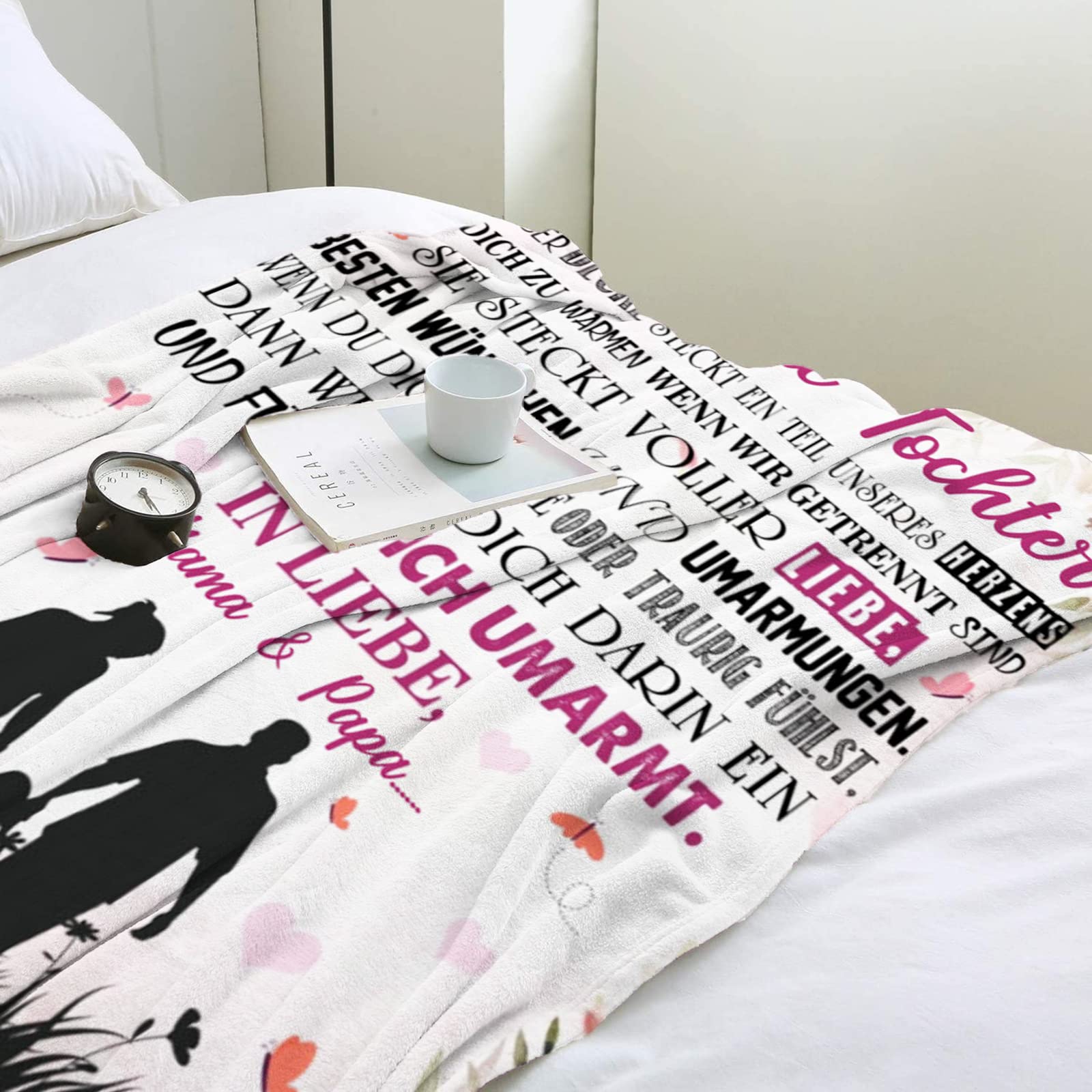 Basiole Decke Für Tochter – Geschenkidee, 152,4 X 127,7 Cm, Weiches Flanell, Mit Liebevollem Aufdruck