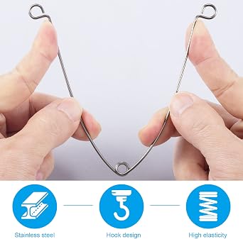 OIIKI 7Pcs Recessed Lighting Springs Clips Recessed Lighting, Torsion Spring Clips Metal, Recessed Light Covers Trims for Recessed Lighting Accessories