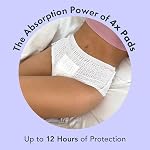 Rael Organic Cotton Cover Overnight Underwear - Panty Style Pad, Unscented, Disposable Period Underwear, Postpartum, Teen, Maximum Coverage (Size S-M, 12 Count)