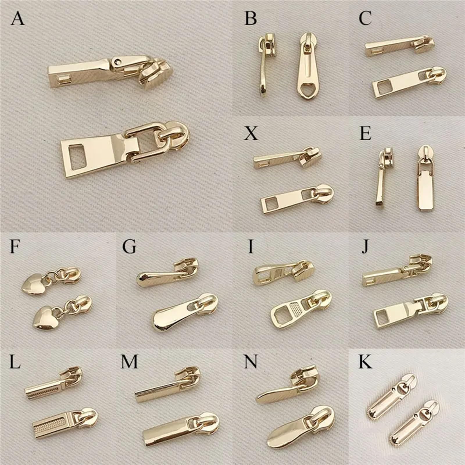 Reemplazo del tirador de cremallera, Tirador de cremallera 1 pieza 3# tirador de cremallera chapado en oro/deslizadores de tirador de cremallera reparación de cremallera con cabeza de cremallera extra