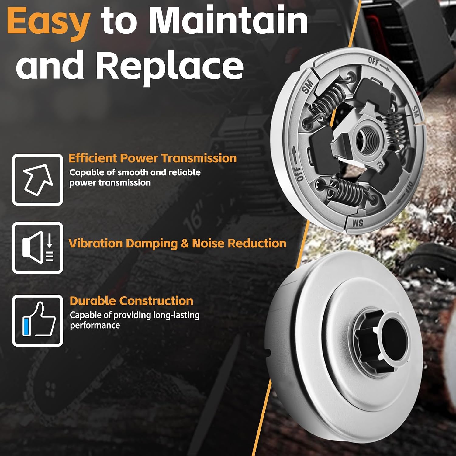 Clutch Drum Bearing Chainsaw Parts Kit 7Pcs for Stihl MS460 MS461 MS361 MS362 MS440 MS441, 3/8" 7T Sprocket Rim Clutch Assy Washer for Stihl OEM Parts Chainsaws Replacement Part 1128 007 1000