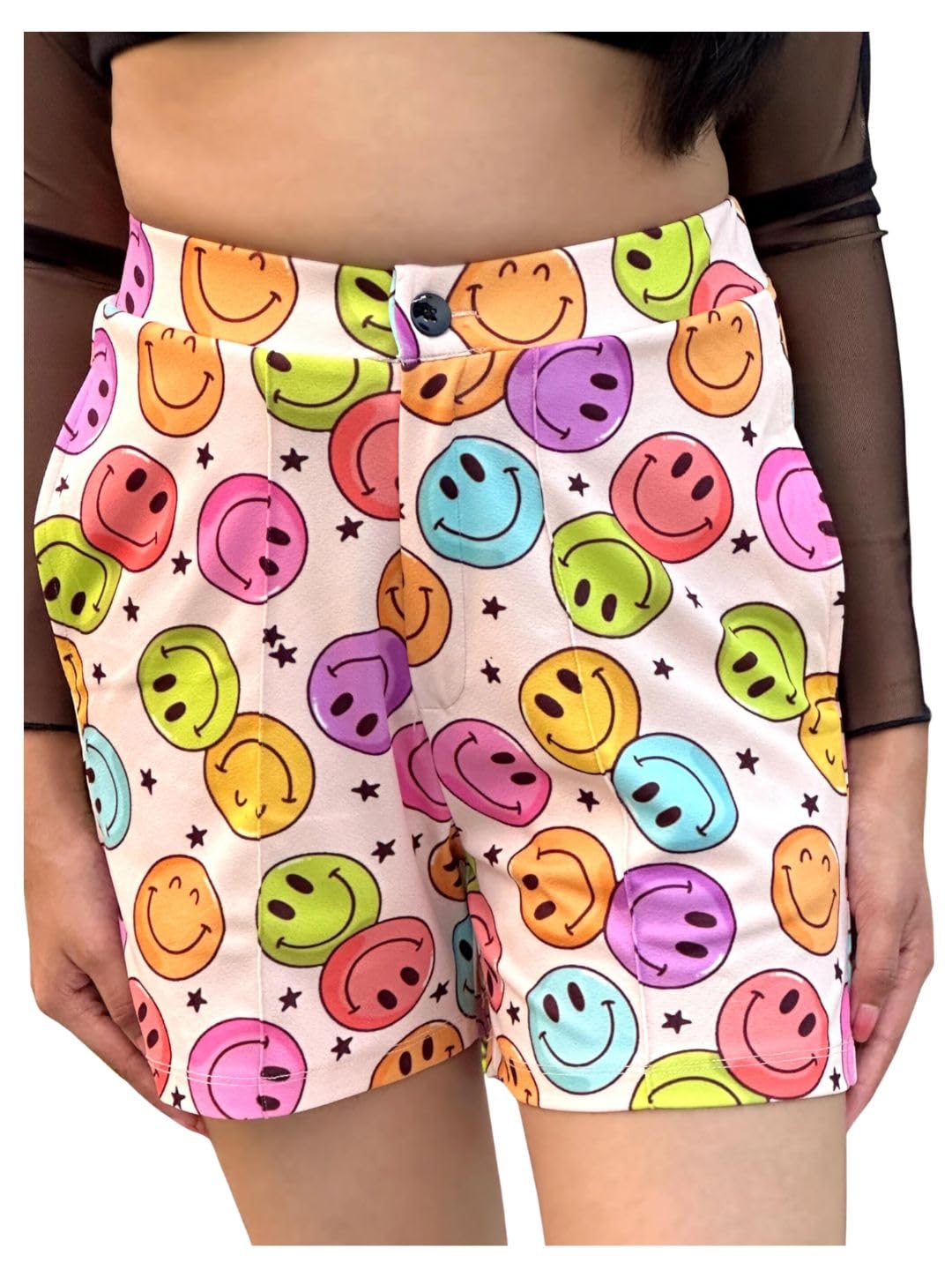 tandul Women's Printed Multicolor Cotton Blend Short Regular Fit Short for Womens Soft & Breathable & Comfortable Outfits for Office, Casual, Festive & Party (11711)-picture-18