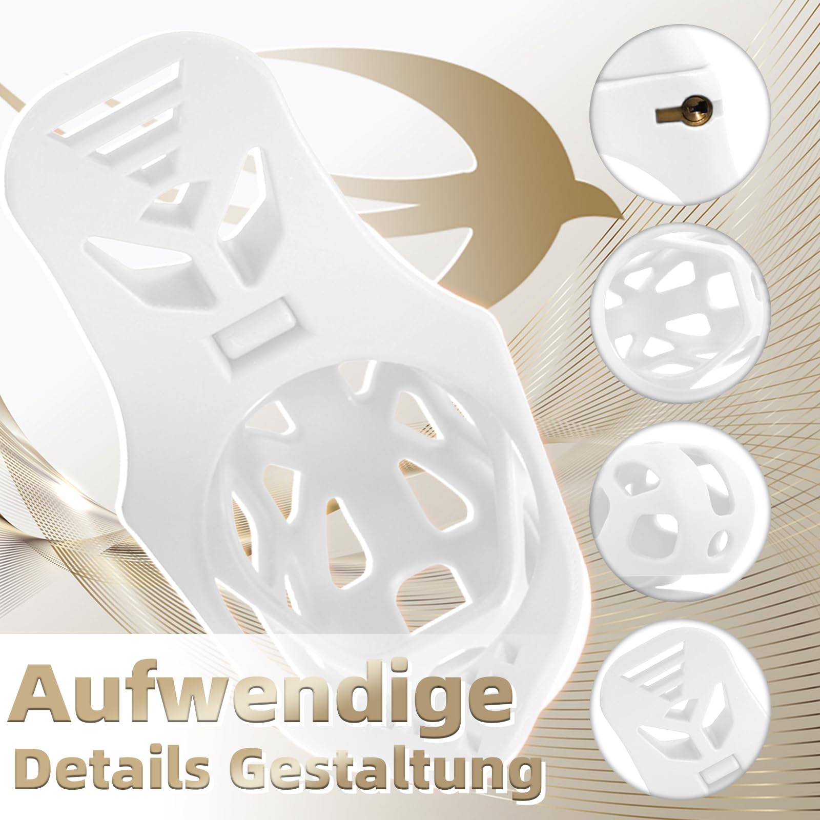 Cage de Chasteté Pénis Sex Toys Cage de Chasteté avec Serrure Dissimulée et 3 Tailles Différentes Chastity Cage avec Pénis et Testicules Masculins en Bondage Ceintures de Chasteté (M,White)