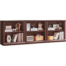 RWYHG 30" Walnut 3 Small Bookcase, 2 Tier Farmhouse Wooden Short Book Shelf