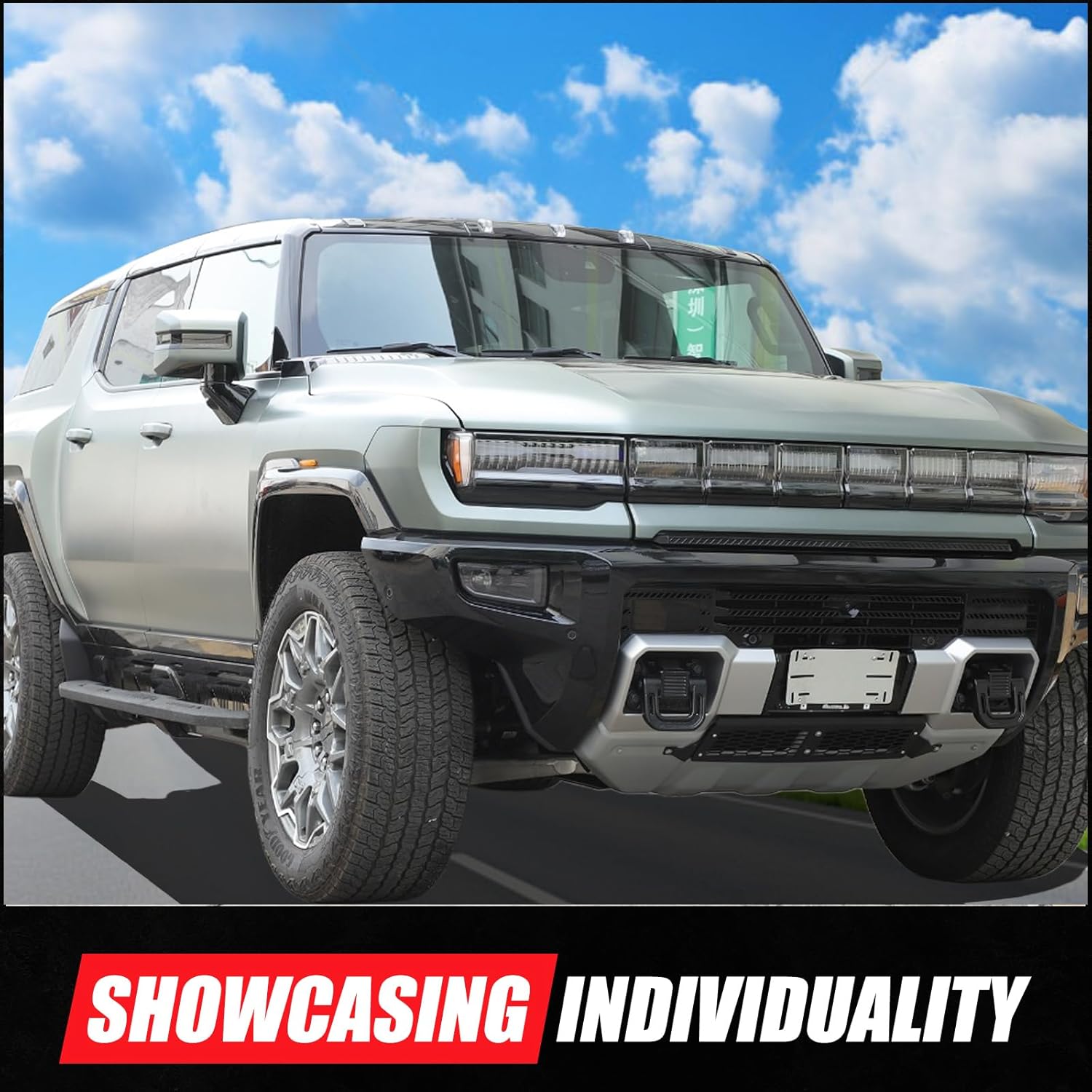 for Hummer EV Accessories Front Lower Bumper Grill Air Intake Cover Protective for 2022-2025 2026 Hummer EV SUV Pickup Aluminium Bumper Center Radiator Guards Grille Air Vent Guard Trim (Black)