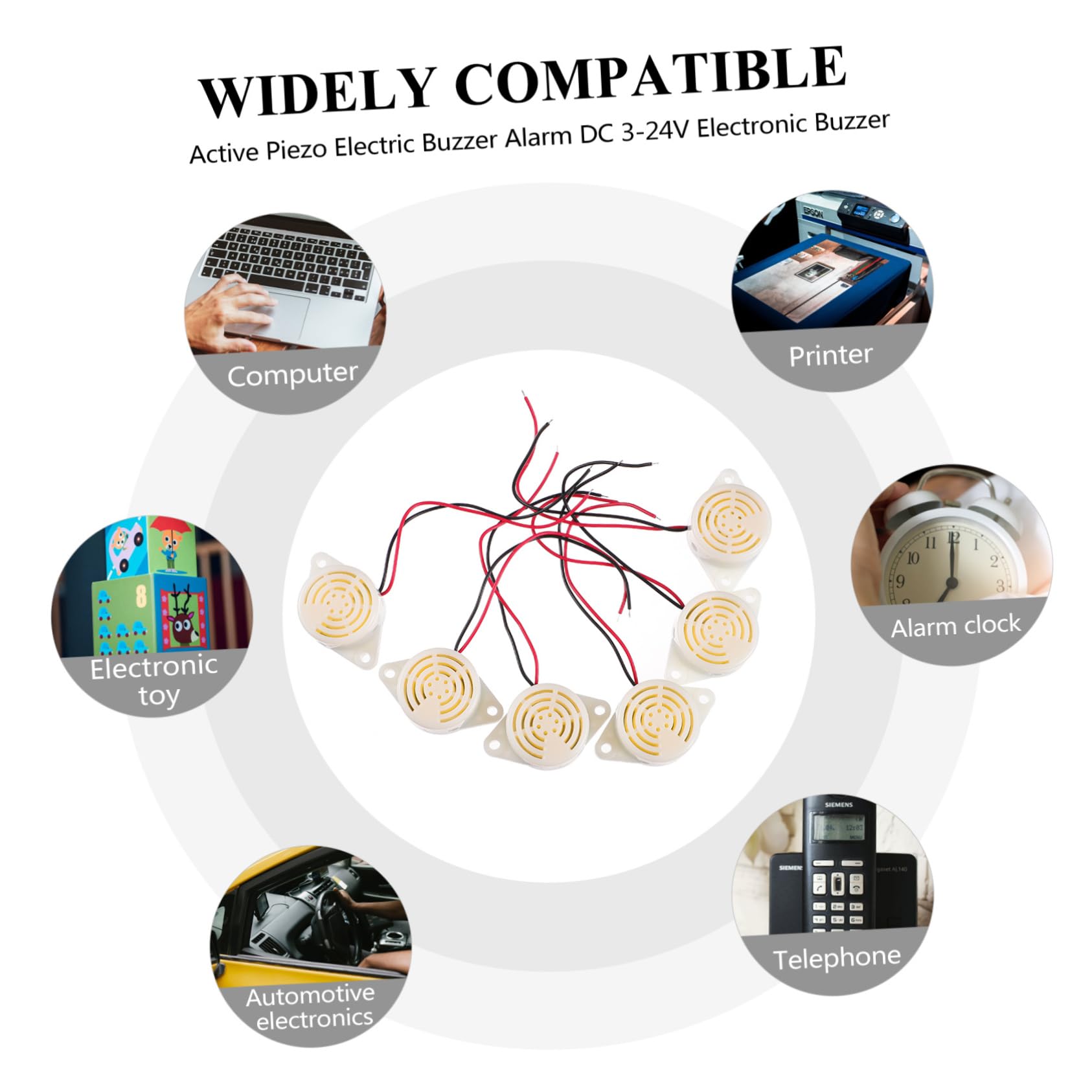 Ciieeo 3sets 6pcs Electronic Piezo for Computers Printers DIY Projects Reliable Sound Device with Wire Connection for Alarms and Automotive Applications 6pcs*3