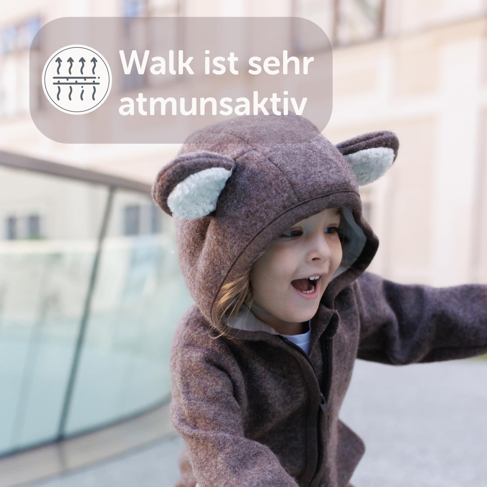 cocoome Wollwalk-Overall | Wollwalk Tiere | Walkoverall Baby und Kleinkind aus 100% Schurwolle | mit Reißverschluss | in Europa gefertigt | verschiedene Größen und Modelle | Größentabelle beachten