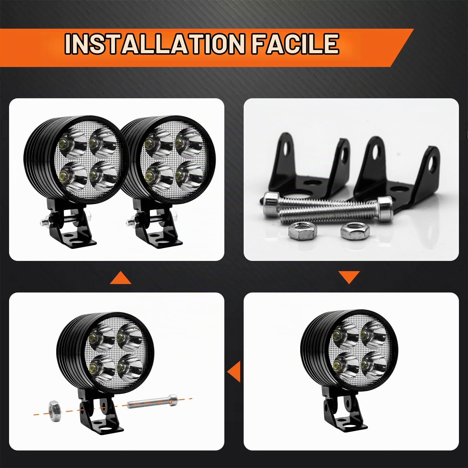 Biqing 2 x Mini 4 LED Moto Spot
