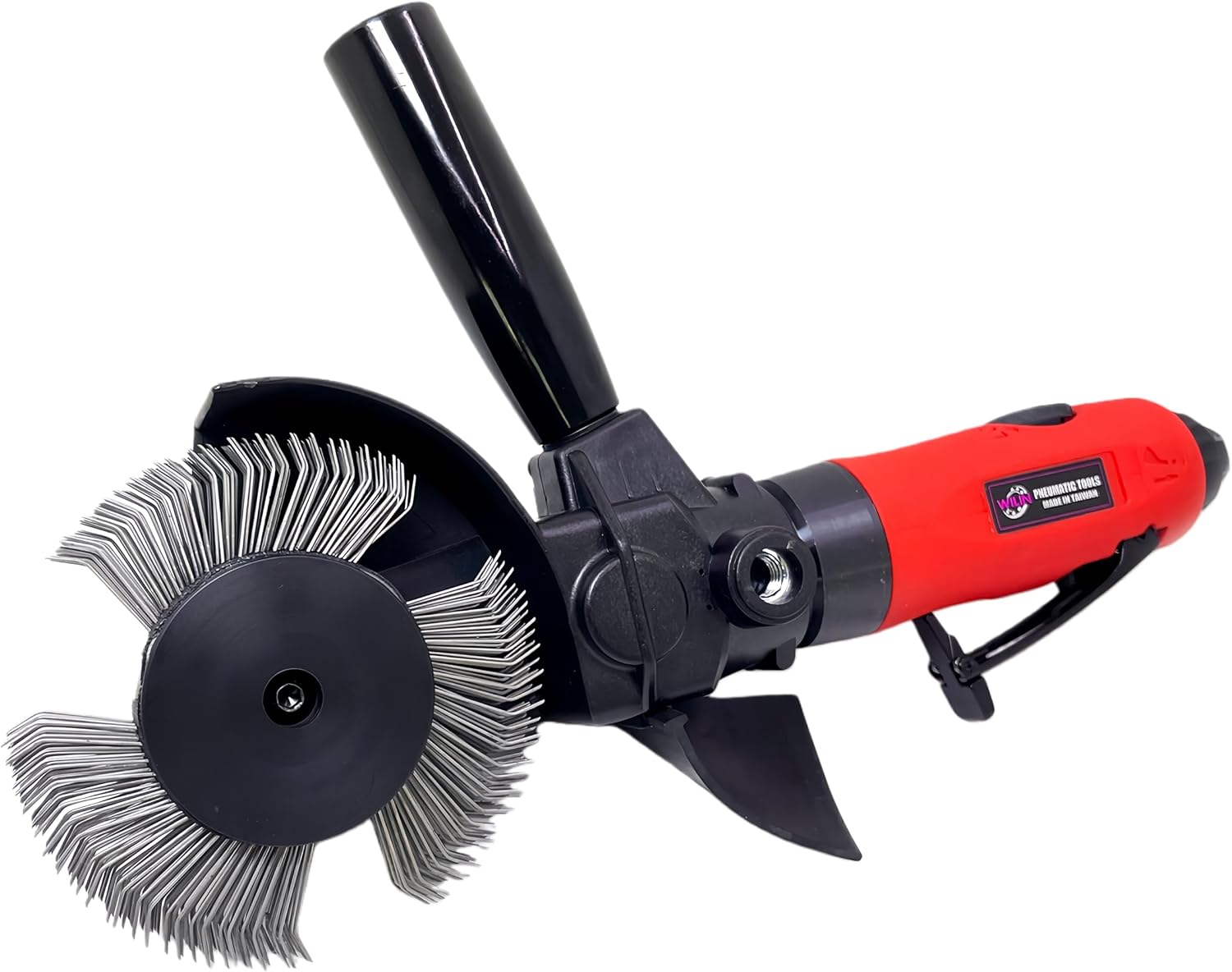 Pneumatic Surface Removal Tool for Remove Adhesive-Backed Decals Pinstripe Derusting Remove Glue, Corrosion, Stripping and Paint Wire Abrasive with 0.7mm Bent Tip Wire Brush Wheel Kit