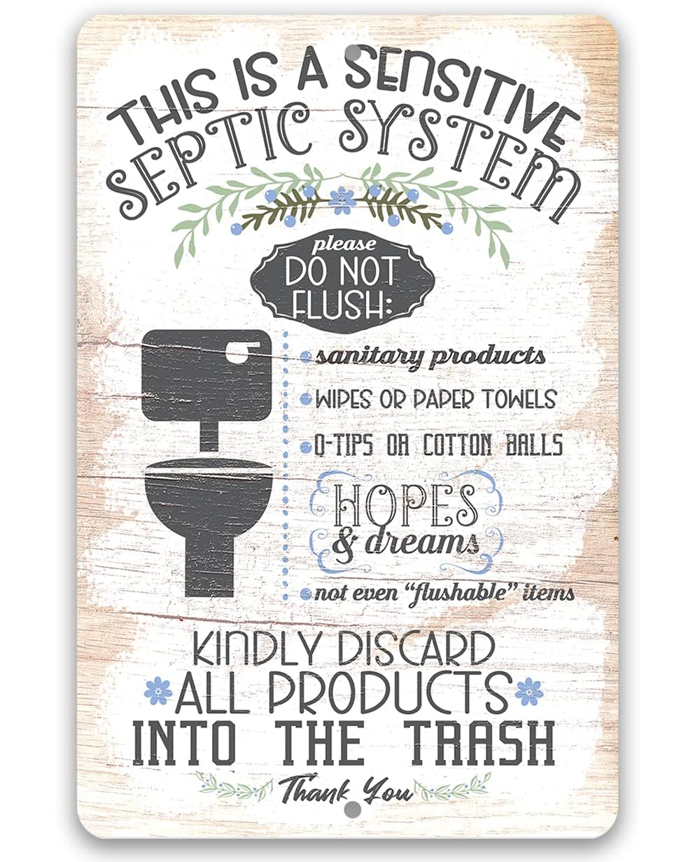 Amazon.com: A Sensitive Septic System Metal Sign – Funny Bathroom