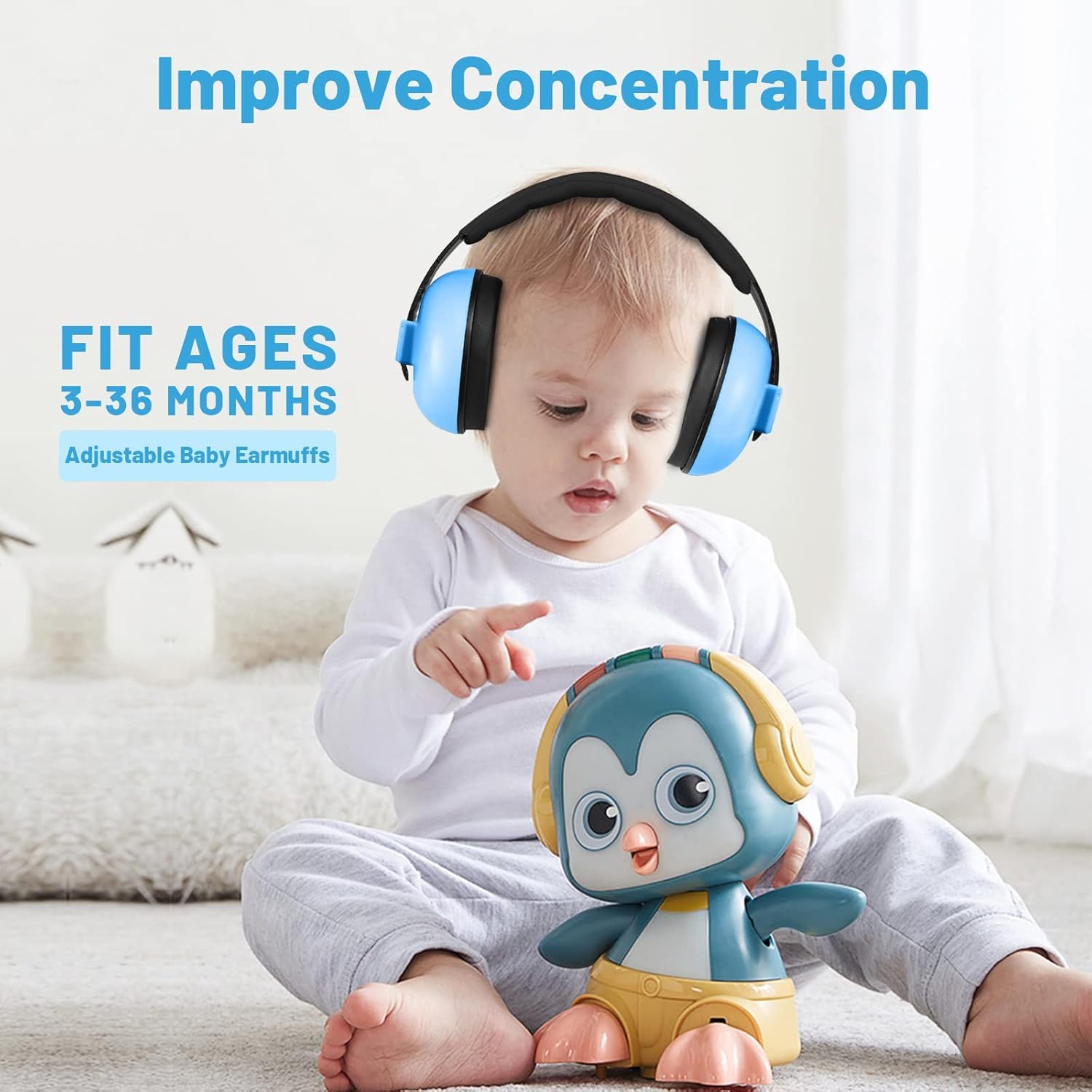 Browse Bliss Baby Noise Cancelling Headphones, Ear Protection Earmuffs for 0-3 Years Kids (BLUE) 3