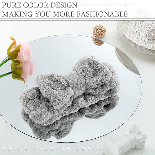 Miniatura 6 de Diadema de toalla de 3 piezas para mujer, diadema de maquillaje para lavar la cara, maquillaje de spa, diadema de microfibra con lazo para la ducha