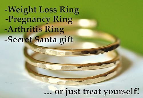 Miniatura 4 de 14k gold filled Adjustable wire wrap ring, thumb ring, pregnancy ring, Handmade in USA by Mu-Yin Jewelry (MEDIUM size 8)