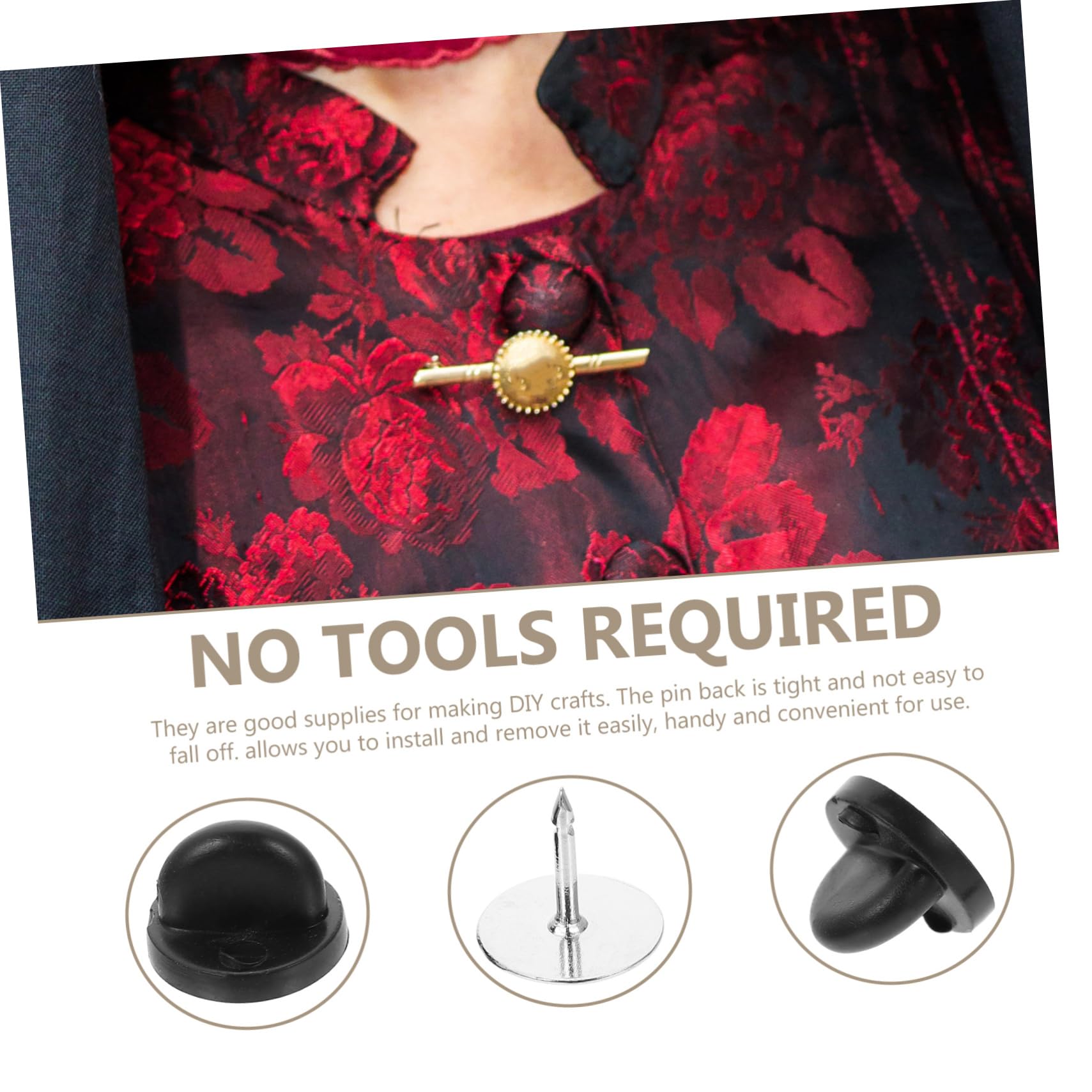 ERINGOGO 4 Sets Daily Use Pin Backs Plastic Brooch Pins Wear-resistant Tie Tacks Tie Supplies