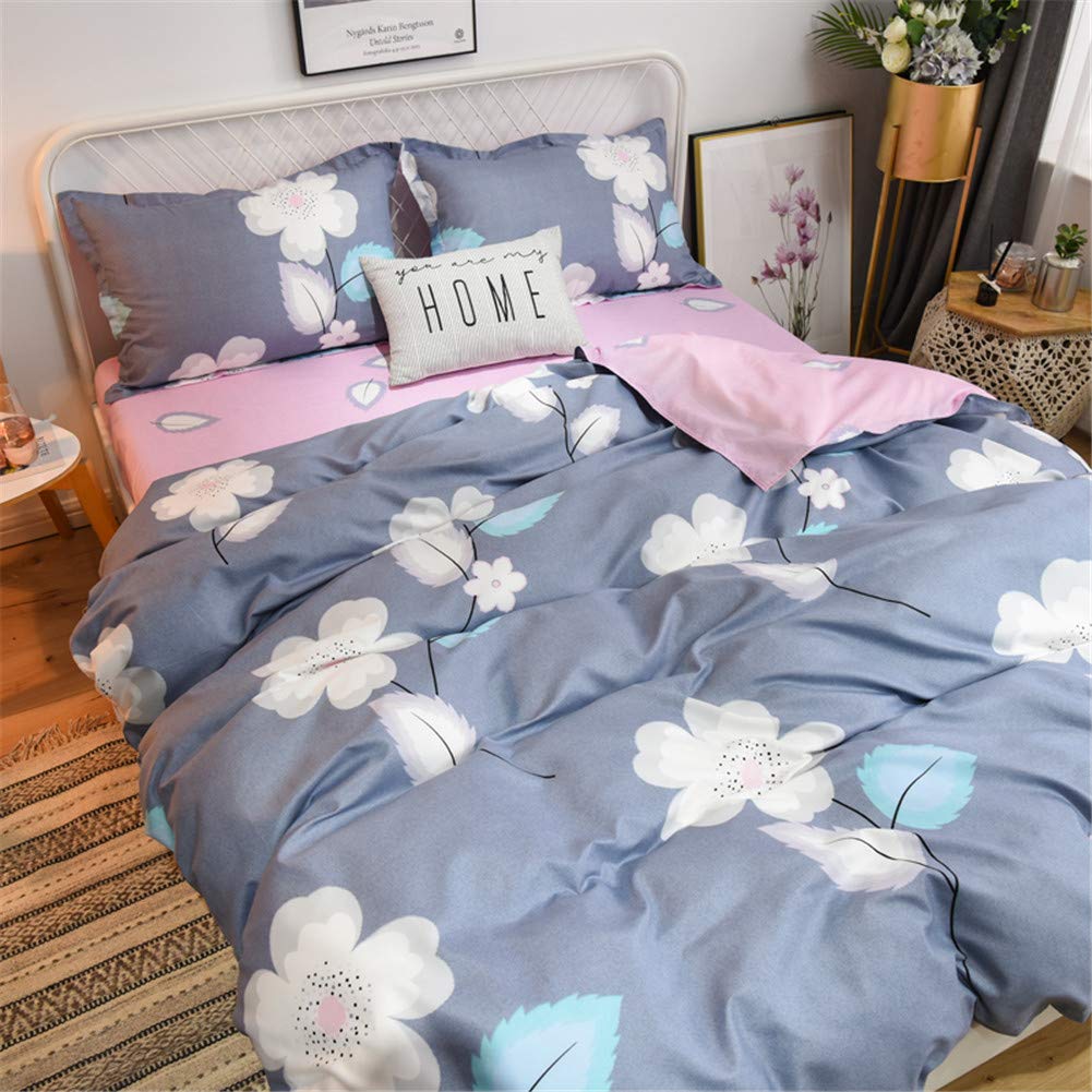 Housse de couette fleurie infroissable Chickw1, parure complète sans repassage
