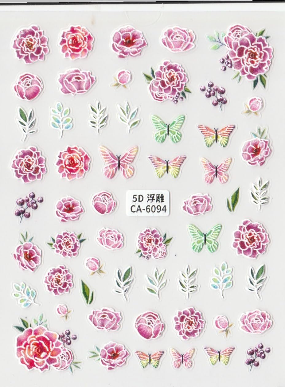 Nail It! 5D Self-Adhesive Nail Art Stickers - Flowers 6094-picture-26