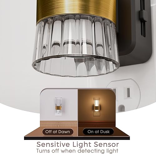 Miniatura 4 de Luz nocturna, luces nocturnas enchufables a la pared, luz nocturna LED blanca suave para niños, brillo ajustable de 0 a 100 lúmenes, sensor de