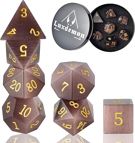 Miniatura 7 de Juego de dados DND de piedras preciosas, juego de dados poliédricos de piedra de sandía roja real para dados de juego de mesa de mazmorras y dragones