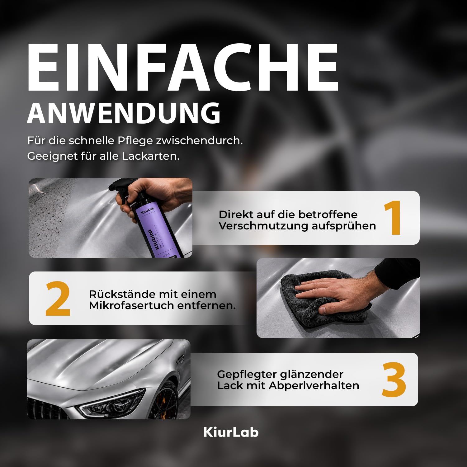 Kiudini Quick Detailer (5L) mit Tiefenglanz & Abperleffekt, Auto Sprühversiegelung zur Lackpflege aussen, Lackreiniger für alle Lackarten, Versiegelungsspray & Abperlschutz