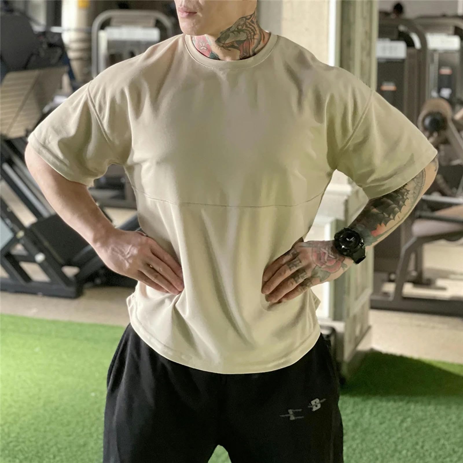 Męskie koszulki męskie mięśnie koszulka kulturystyka fitness męskie topy bawełniane podkoszulki plus duży rozmiar koszulka bawełniana siatka luźny krótki rękaw