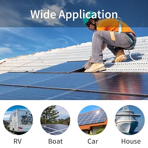 Miniatura 7 de ELFCULB Cable de extensión de panel solar 1 par de cables de extensión solar de 10 AWG de 10 pies, negro y rojo con conectores machohembra, cable de