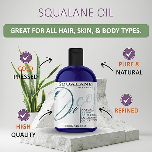 Miniatura 2 de Dr Joe Lab Aceite de escualano puro derivado de plantas, escualeno refinado prensado en frío de aceitunas, aceite portador vegano sin diluir a