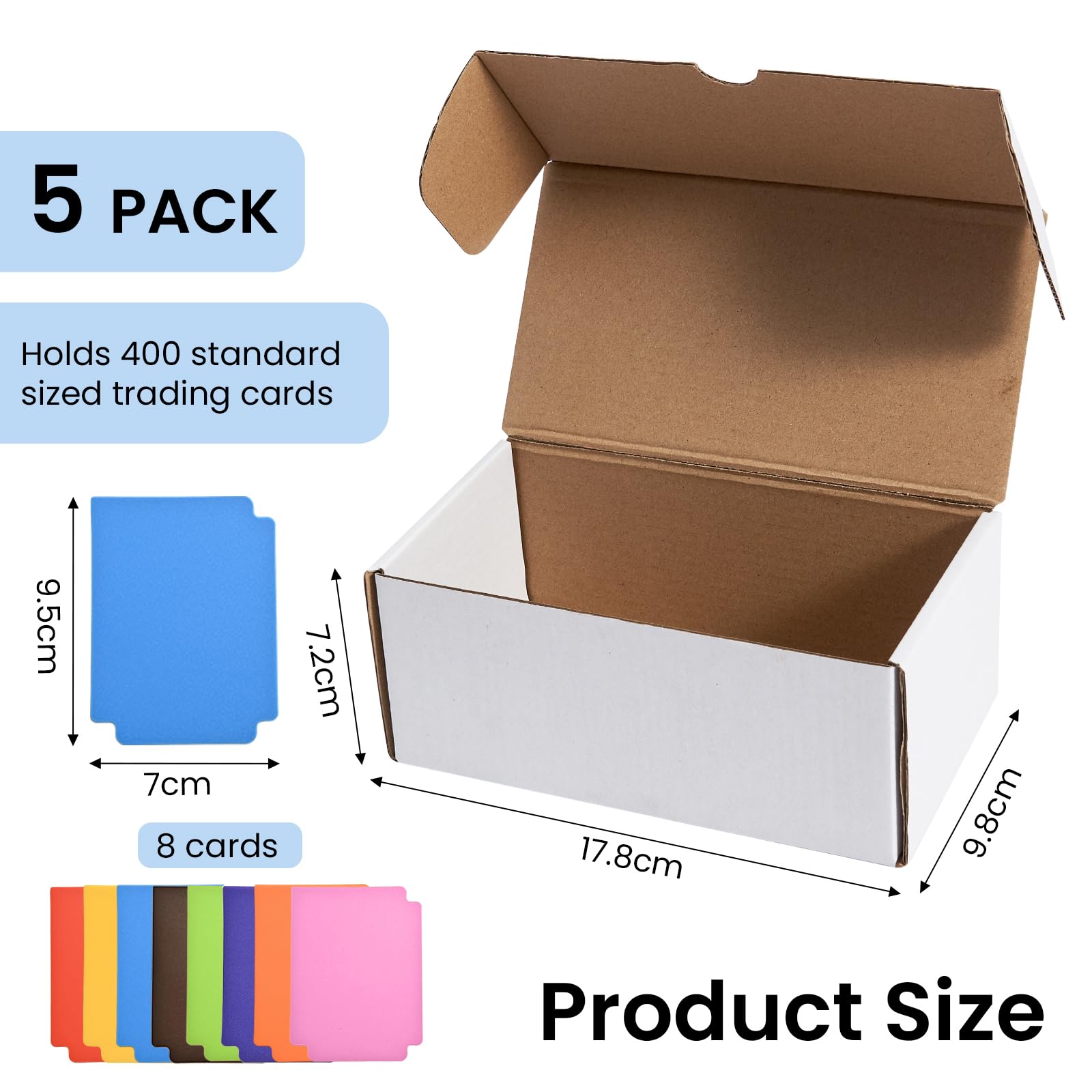 5 Pcs Trading Card Storage Box, Mtg Card Storage with 8 Trading Card Dividers - Image 3