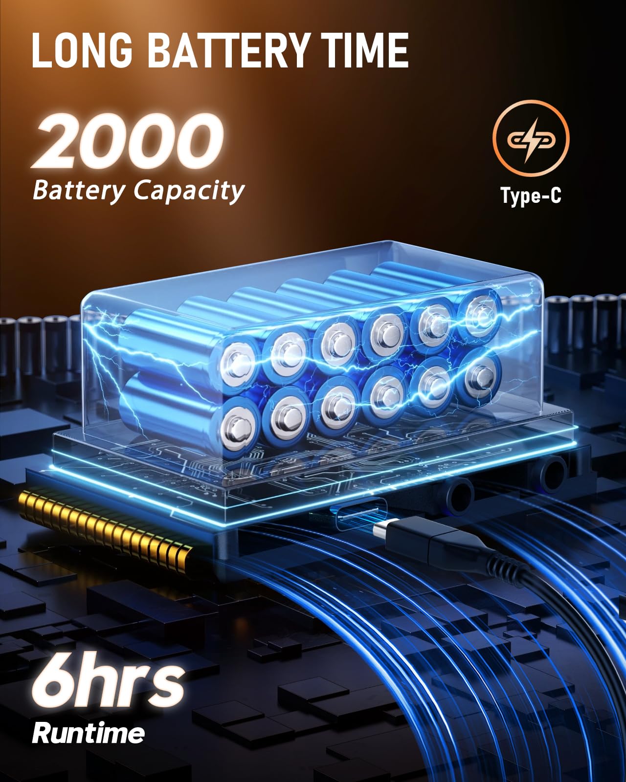 Flatsons FBA-10 Guitar Amp, 10W Mini Electric Guitar Amplifier with Clean/Drive Channel, 6H Working, USB-C Rechargeable, 3.5mm Headphone/AUX Jack, Wireless Portable Amp for Indoor Practice, Small Gig - Image 6