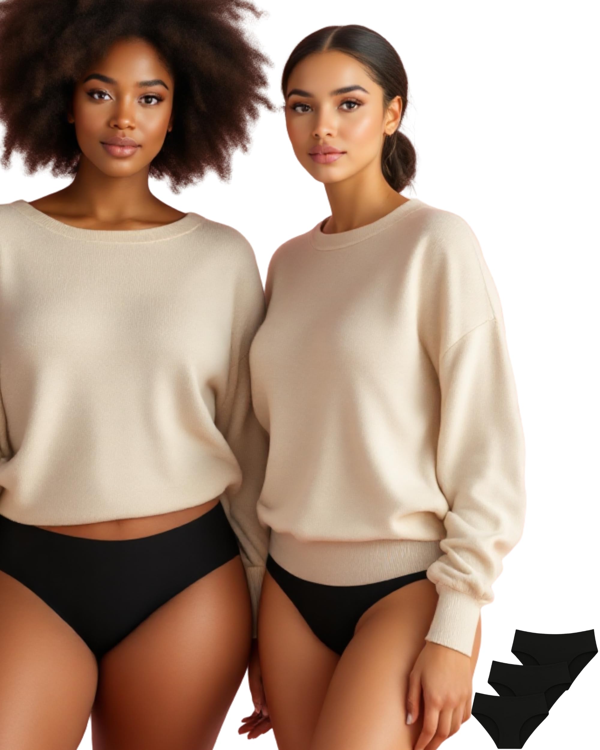 Lot 3 Culottes Menstruelles Sans Coutures | Effet Seconde Peau Invisible Seamless | 4 Couches Ultra Absorbantes avec Bords Renforcés Anti-Fuites | Culottes de règles Lavables Réutilisables & OEKO-TEX