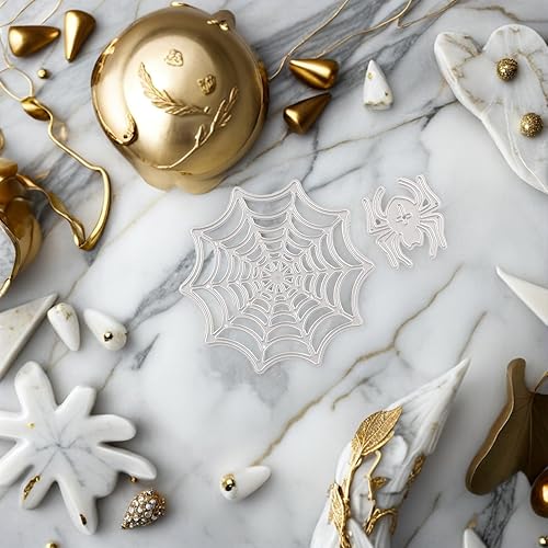 Miniatura 4 de EXCEART Plantilla de corte de tela de araña 1 molde de plantilla de corte de acero al carbono para Halloween