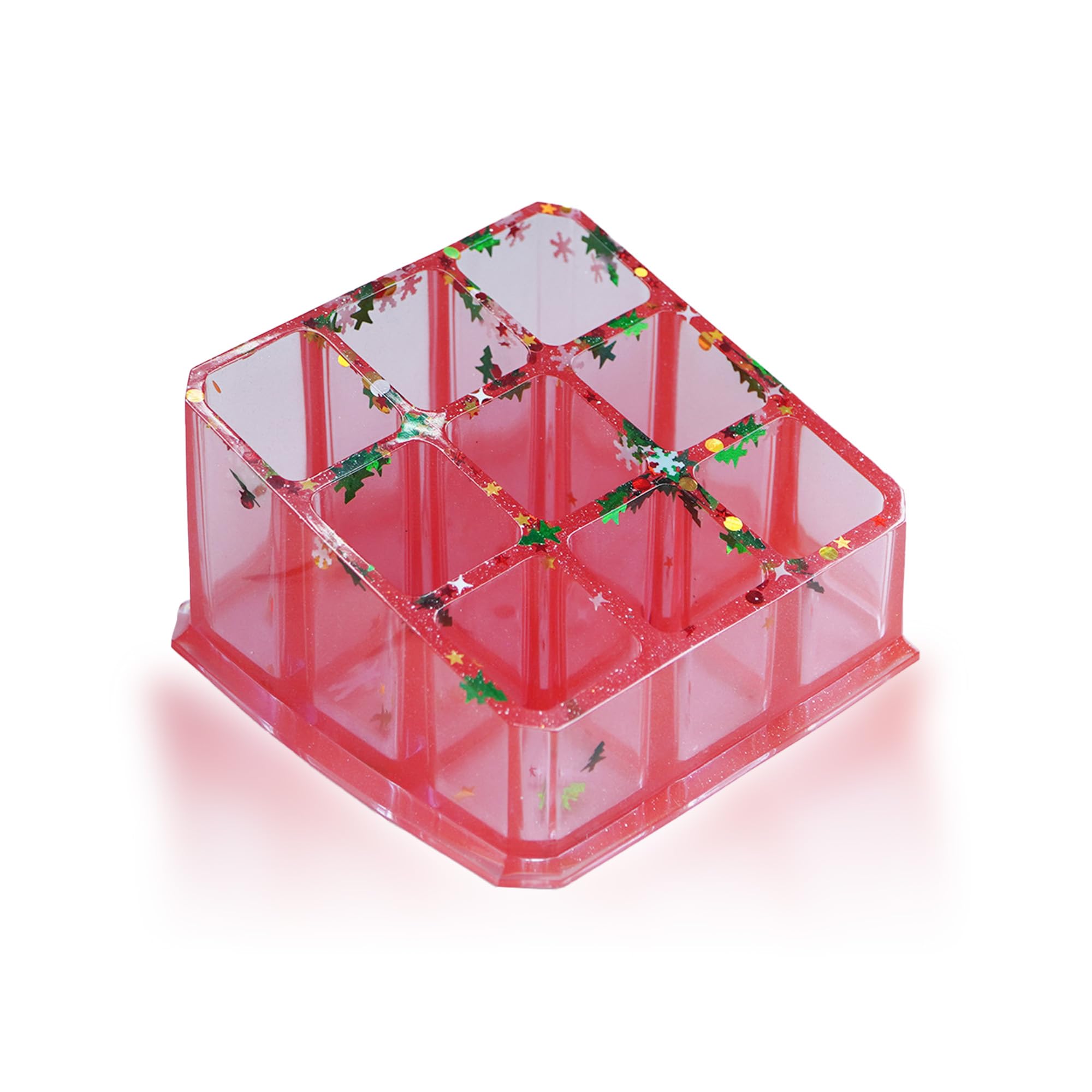 Sikyby Lipstick Holder Makeup Organizer Lipgloss Storage Acrylic Lip Stick Case Display For Vanity Brushes Bottles Pens Women Girls Gifts(Christmas)