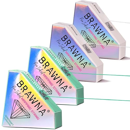 Vista 7 de BRAWNA 2 unidades de cuerda de microblading rosa para medición de cejas - Suministros PMU - Kit de microblading