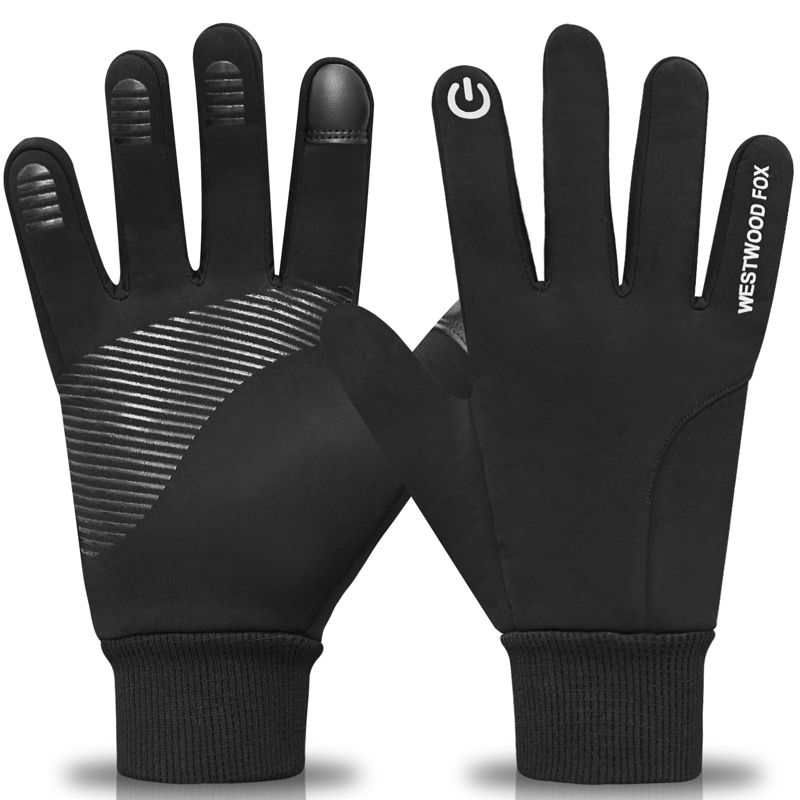 WESTWOOD FOX Winter Cycling Gloves Touchscreen Gloves Windproof Men Women Thermal Non-Slip Running Gloves Warm Fleece Lining for Hiking Driving