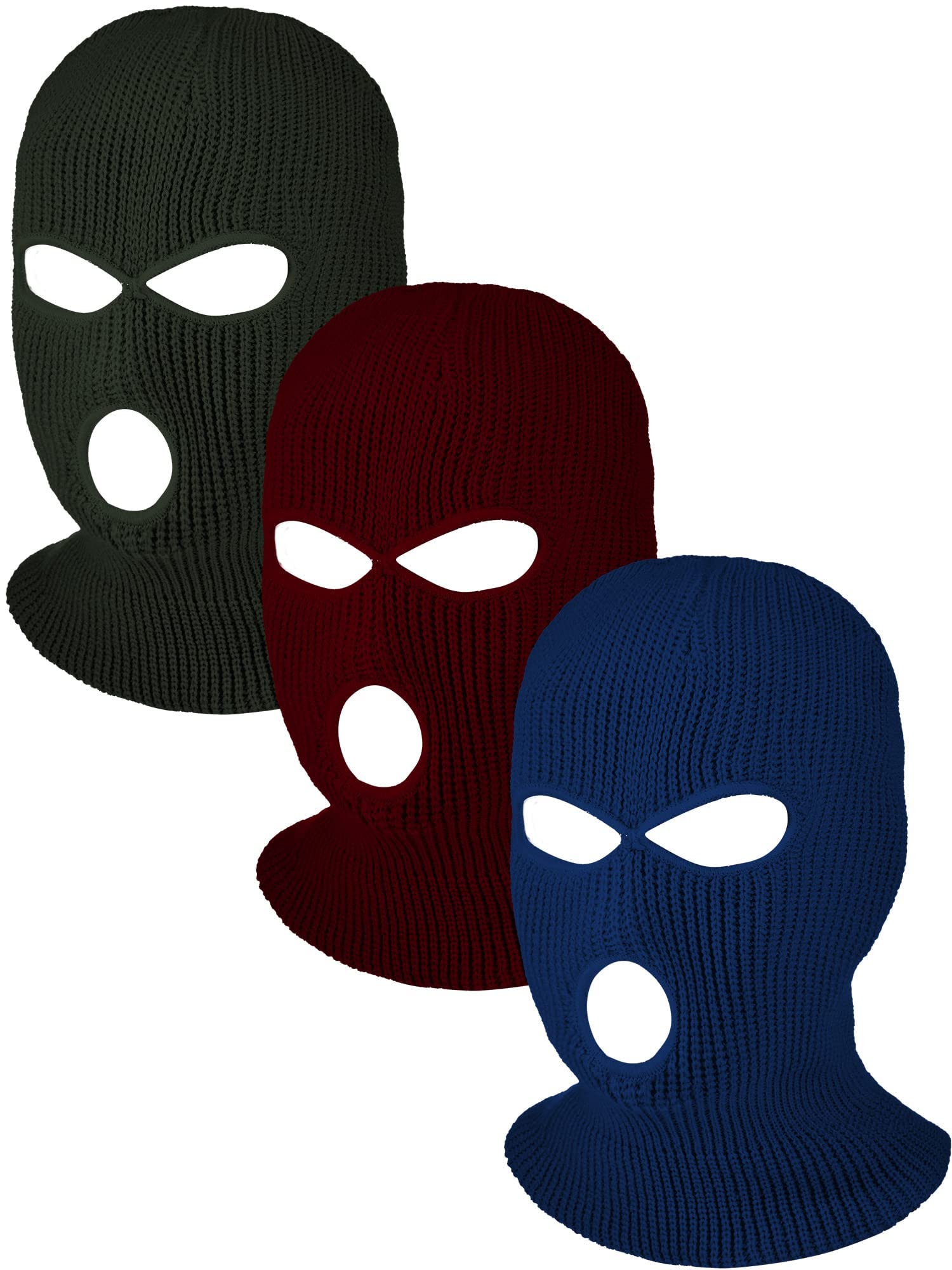 3-Hole Full Face Cover Winter Outdoor Sport Knitted Face Cover Ski Adult Balaclava Headwrap Full Face Mask Motorcycle Cycling Snowboard Gear for Outdoor Sports for Men Women