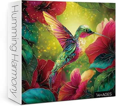 Stained Glass Hummingbird Flower Puzzles for Adults 1000 Pieces