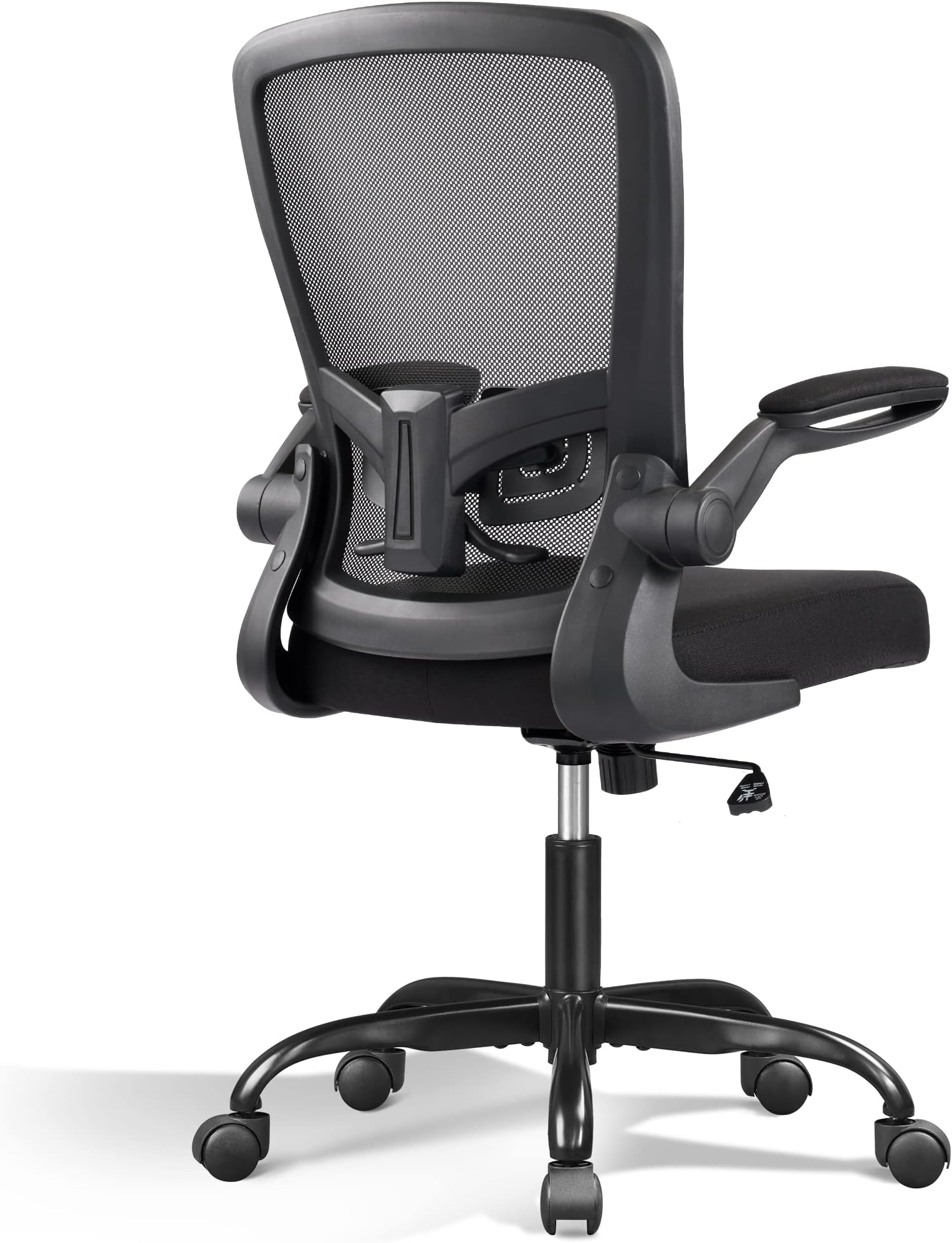 DEVAISE Office Chair, Ergonomic Desk Chair with Flip-up Armrests and Lumbar Support,Home Desk Chair Comfy with Adjustable Office Chair 300 lb Capacity, Black