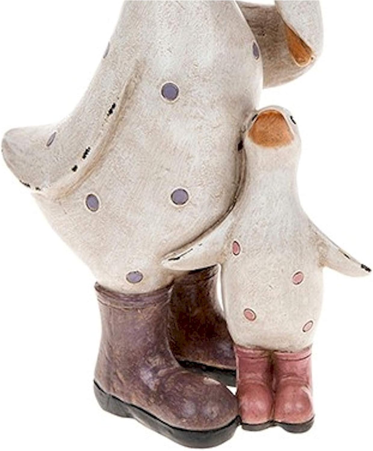 Shudehill Giftware Pink and Lilac Polka Dot Duck & Baby with Umbrella Ornament, Pink and Lilac With Dots - Image 4