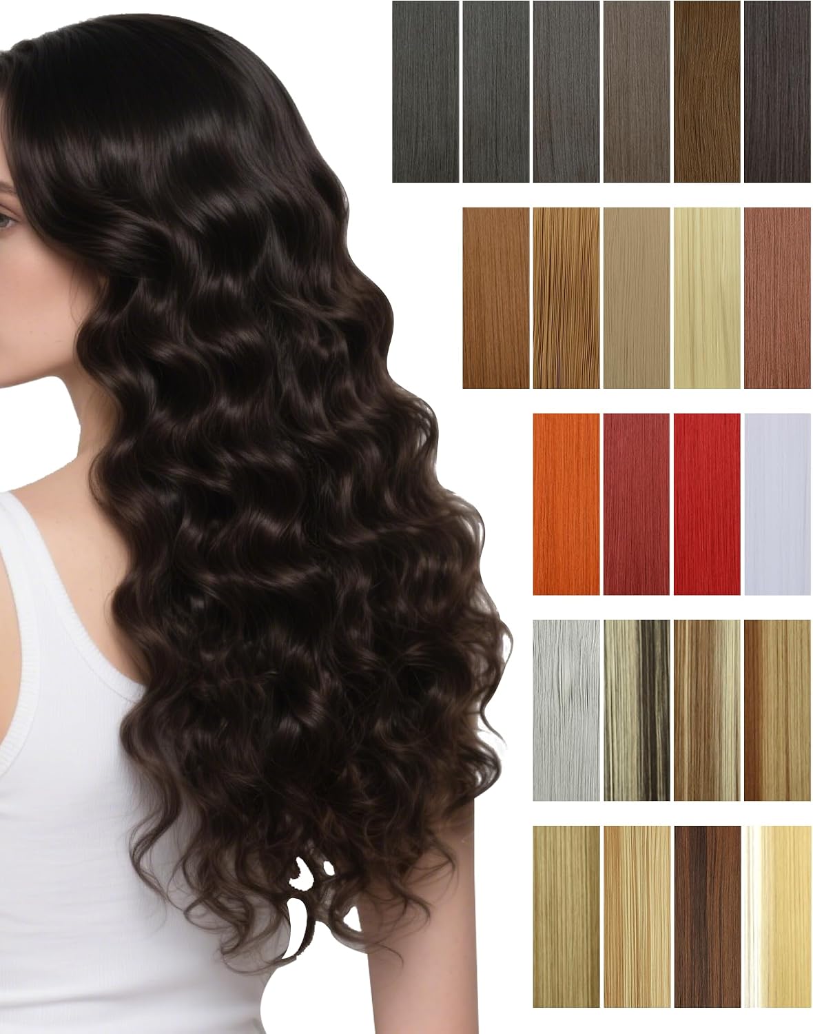 Clip In Hair Extensions 1 Pcs 5 Clips Half Full Head Synthetic Curly Hairpiece Natural Look